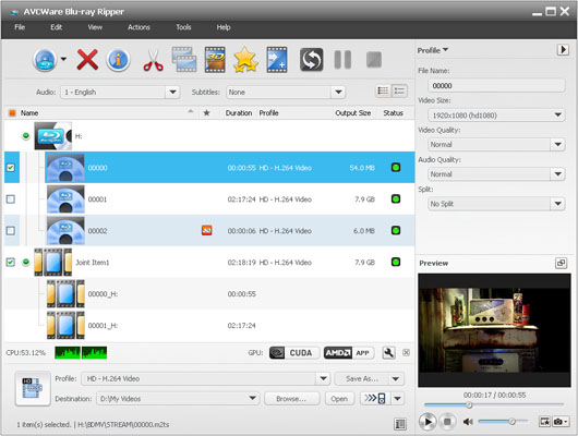 Click to view AVCWare Blu Ray Ripper 7.1.0.20120409 screenshot