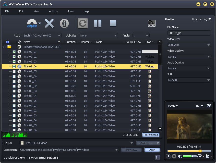 AVCWare DVD Converter screenshot